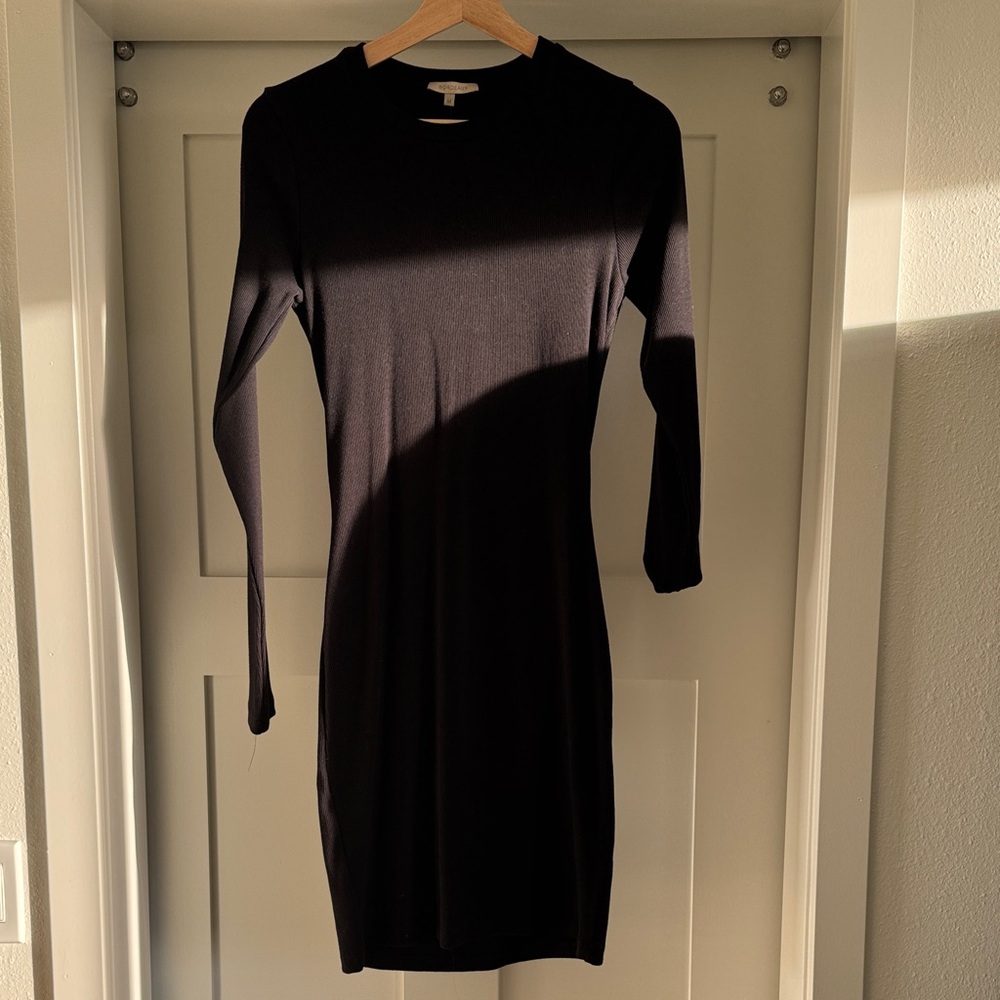 Anthropologie Black Long Sleeve , Open Back KnitDress